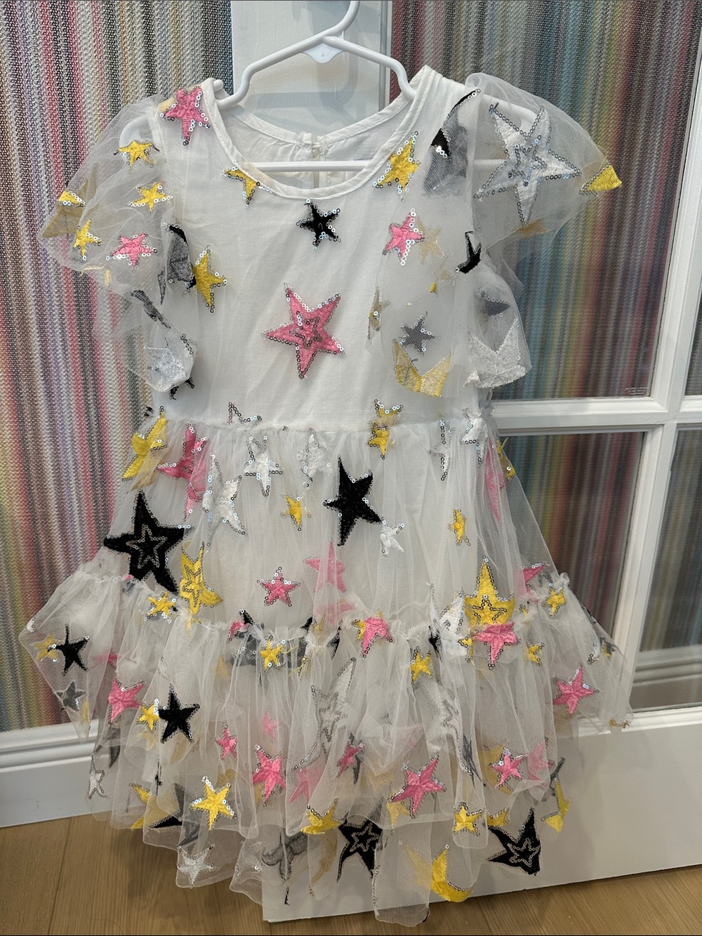 Lola and the Boys Star Sequin Embroidered Tulle Dress - Kids